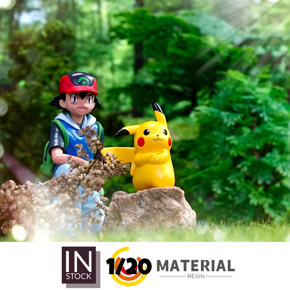 ぷっちょん　置物 レジンの置物モデルのコレクション,ash ketchumおよびpikachu,1