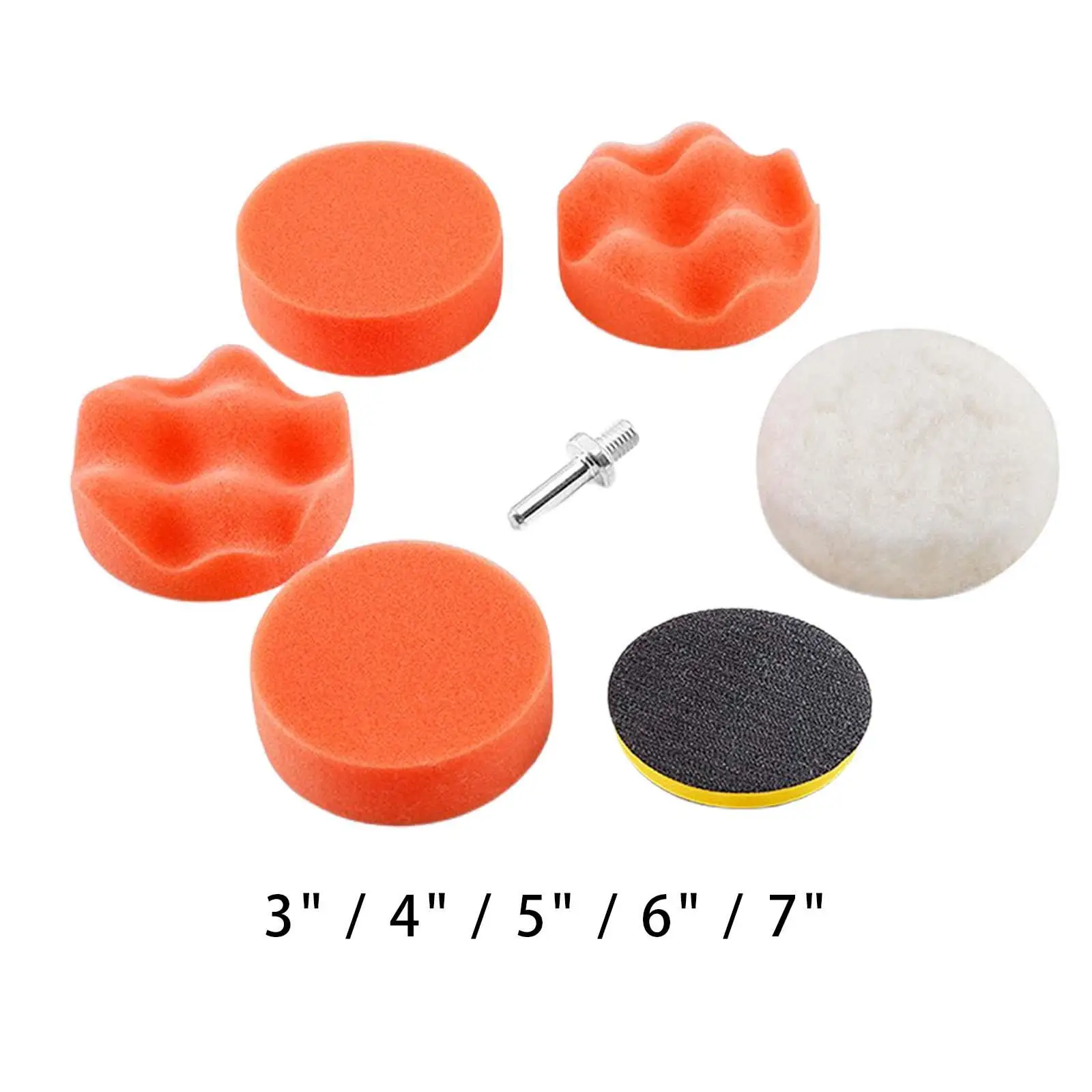 

7Pcs Car Foam Drill Polishing Pad Professional for Coat Paints Waxing, and Sealing Glaze Sturdy with Drill Adapter Reusable