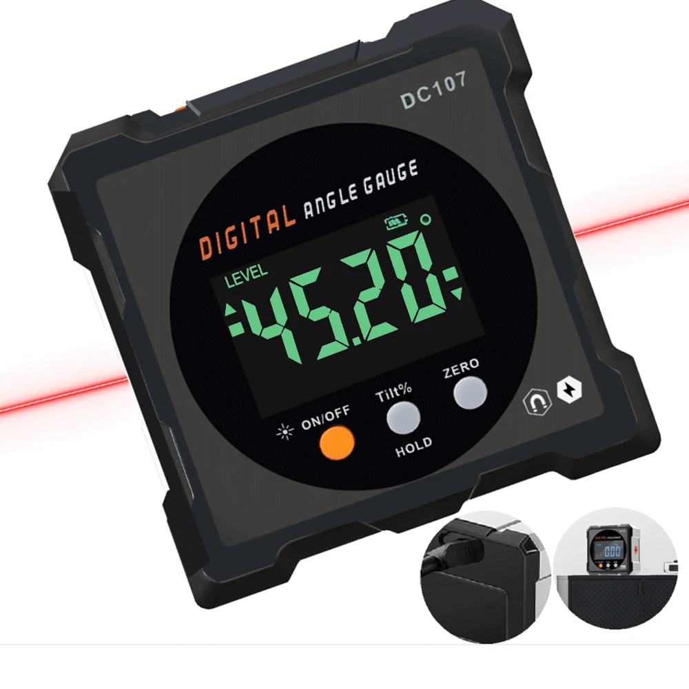 Laser Digital Protractor Inclinometer Protractor Laser USB Inclinometer