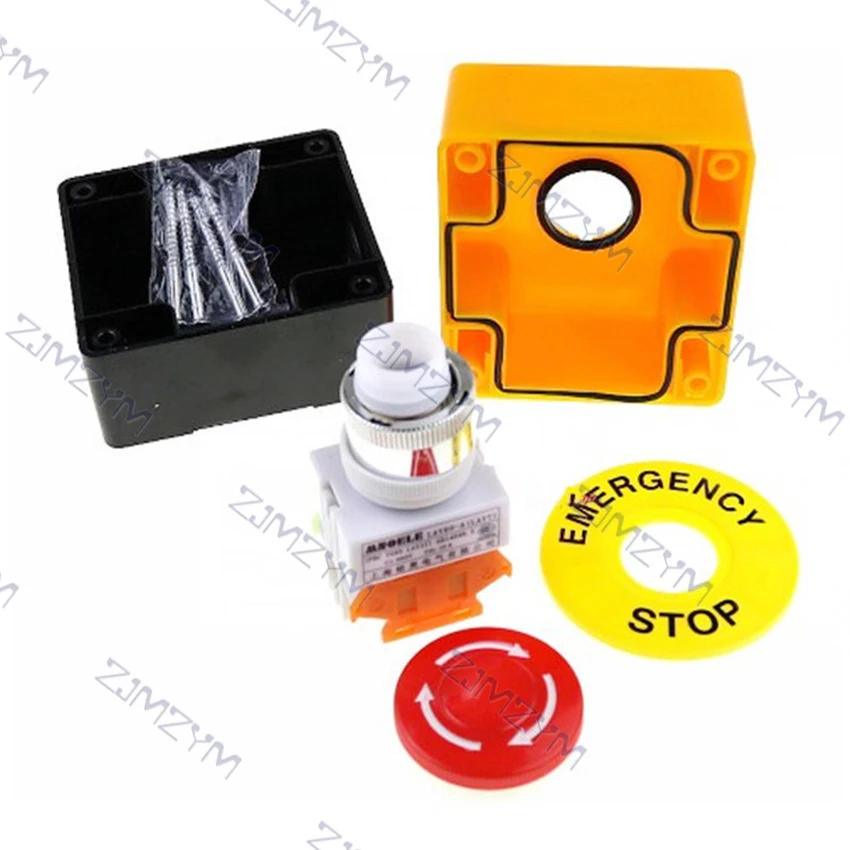 

500 шт., кнопочный переключатель 1NO 1NC DPST для аварийного остановки, 660 В переменного тока, 10 А