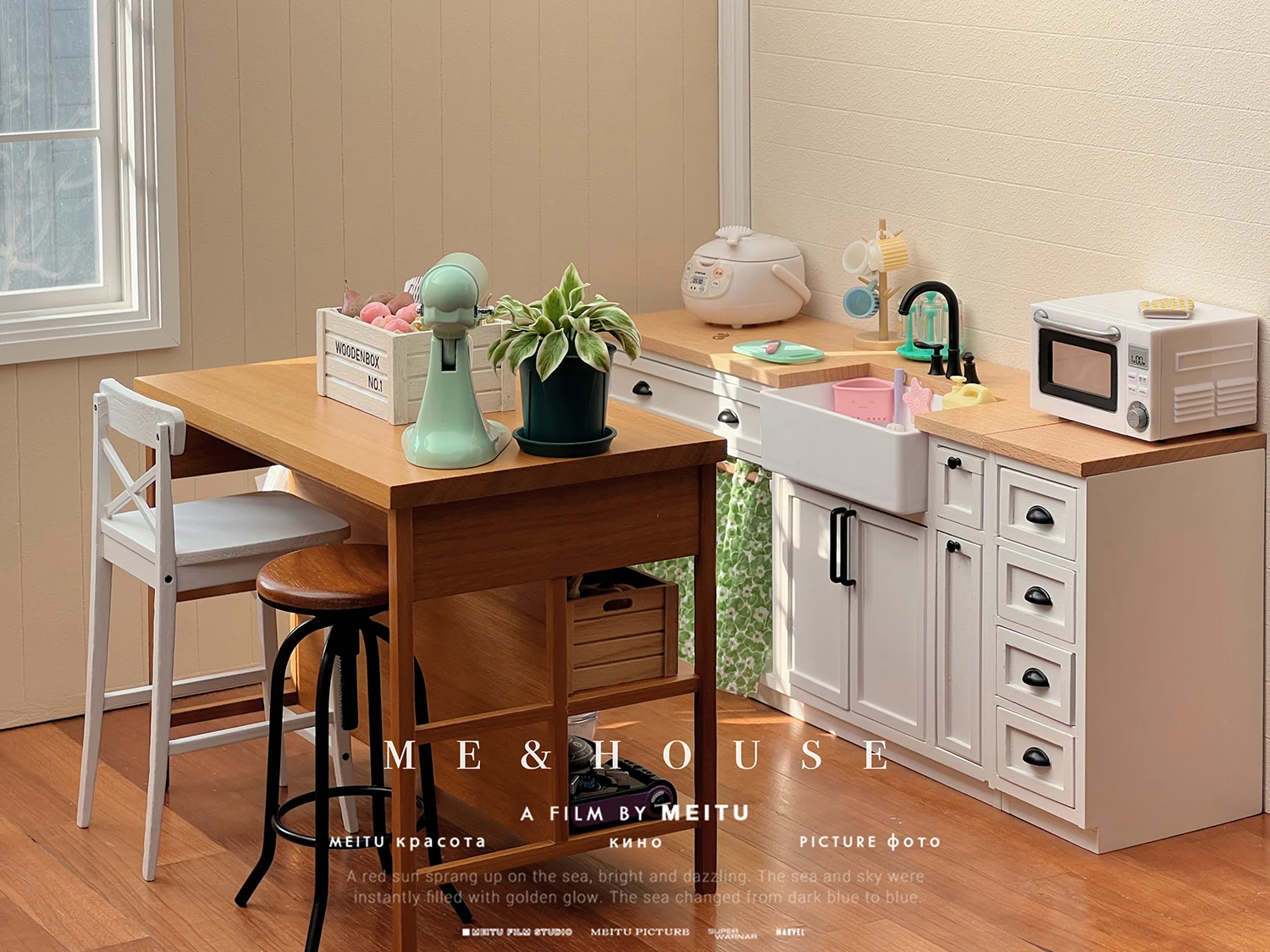 1/6 doll house model furniture accessories mini model Kitchen table/storage table 5