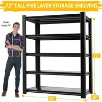 3000LBS Heavy Duty Garage Shelving Units and Storage, 5 Adjustable Levels, 48″W Metal Shelving for Garage, 72″H Standing Shelf 2