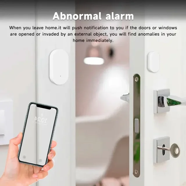 Tuya Zigbee Door Window Sensor Smart Home Security Magnetic Detector APP Remote Wireless Alarm System Works with Alexa/Google 3