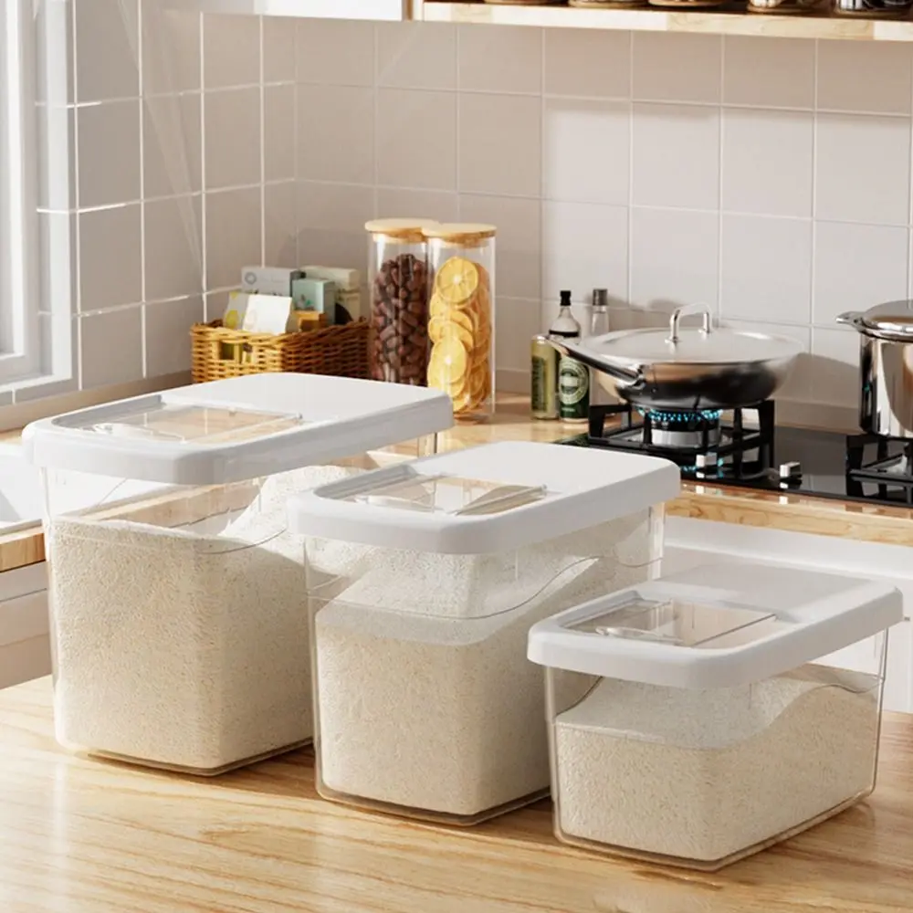 Creative Rice Bucket Tank Moisture-proof Sealed Rice Storage Box Insect-proof Cereal Grain Food Container Kitchen Accessories 2