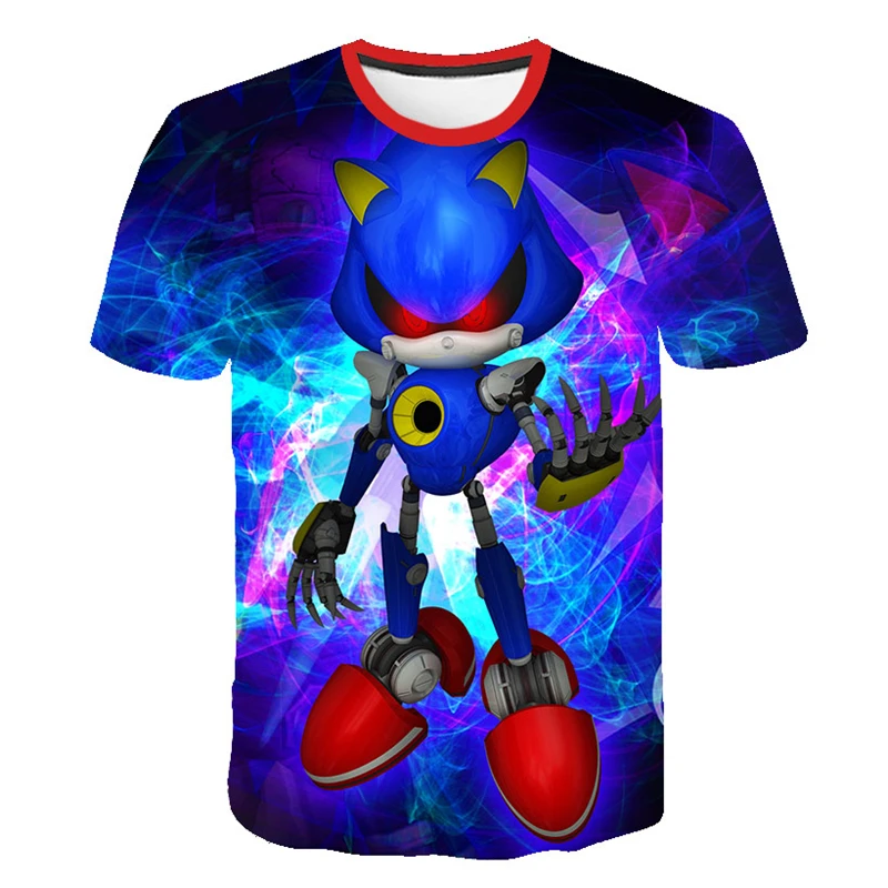 t-shirt for kid girl	 2022 Summer Children 3D Cartoon Super Sonic T-shirt for Boy Casual 3D Printing Boys Fashion sonic T Shirt Kids 4-14 year shirt baby cotton t shirts	