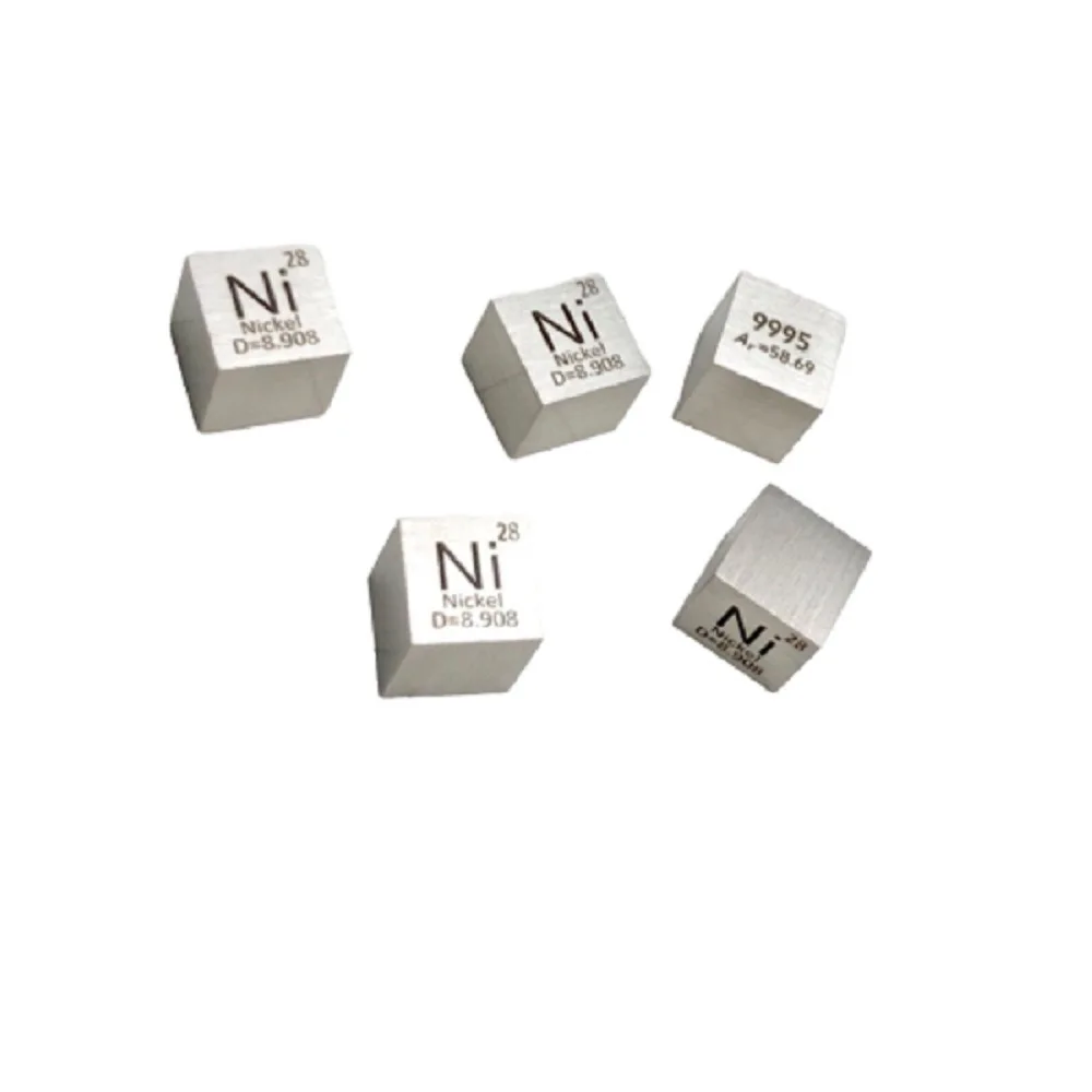 

5 pcs 99.95% High Purity Nickel Ni 10mm Cube Metal Carved Element Periodic Table New