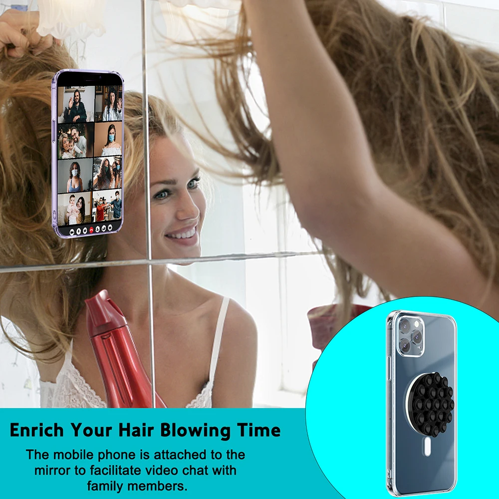 Phone Mount Holder Mptionx Magnetic Suction Cup Phone Mount Silicone Suction Phone Case Grip Stand Holder Hands-Free Mirror Shower Holder Mou