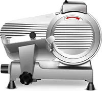 Slicer Machine,10 inch Commercial Meat Slicer, 240W Frozen Meat Cheese Deli Slicer,Premium Chromium-plated Steel Blade Semi-Auto 1