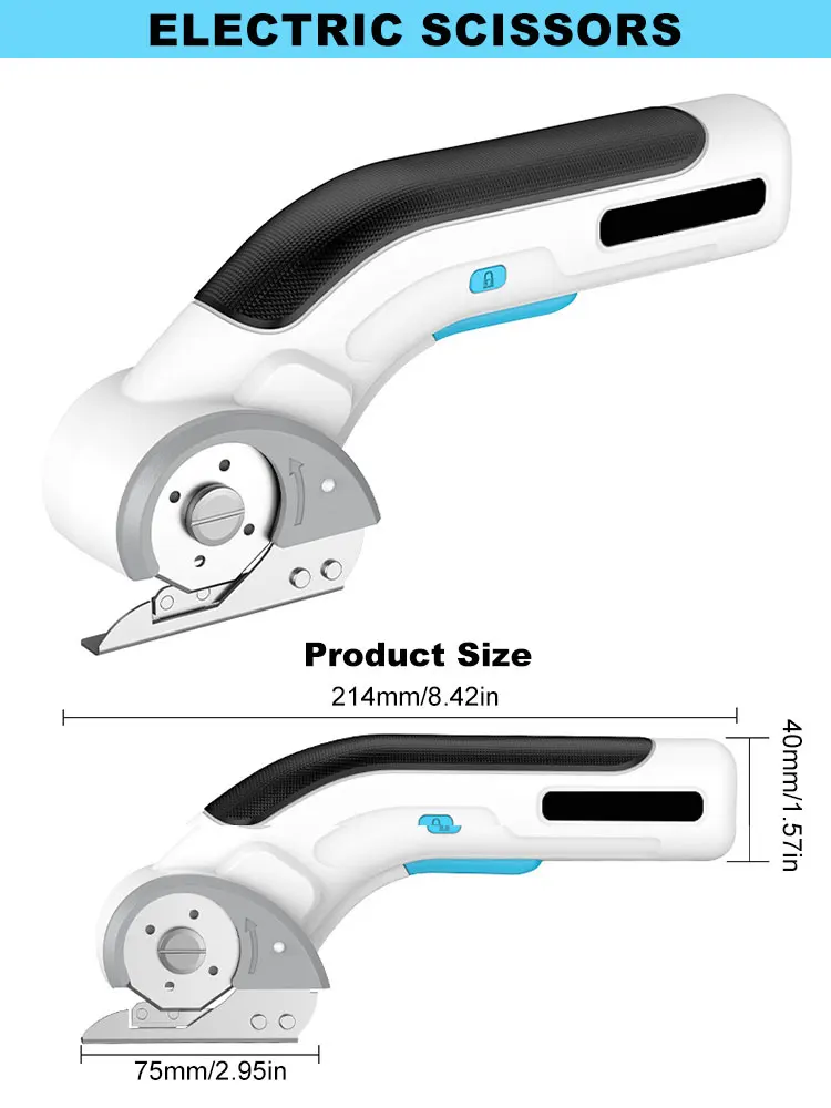 3.6V Cordless Electric Tailor Scissors  USB Charging Suitable For Cutting Cotton Fabric/Leather/Cloth And Other Materials 3