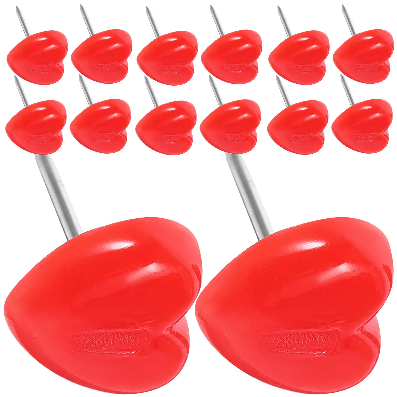 150Pcs 하트 모양의 압정핀 밝은 색상의 튼튼한 금속 수지 압정핀 코르크 보드 지도 표시 여행 사진 책상용