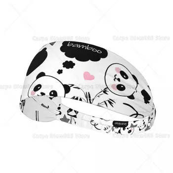 Fasce per capelli Panda Fascia sportiva Y2K Fascia per turbante per allenamento sportivo traspirante per yoga per accessori per capelli da donna 1