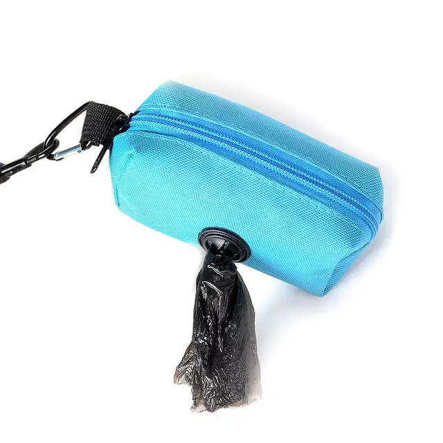 Dispenser Portatile Per Sacchetti Cacca Cane - Con Moschettone Per Guinzaglio - 2 Colori (Nero E Blu)