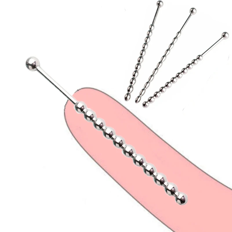 Gourd shape Metal Beads Penis Plug Stainless Steel Urethral Catheter Urethra Dilation Sounding Sex Toy Beaded Insert Rods penis sex toys
