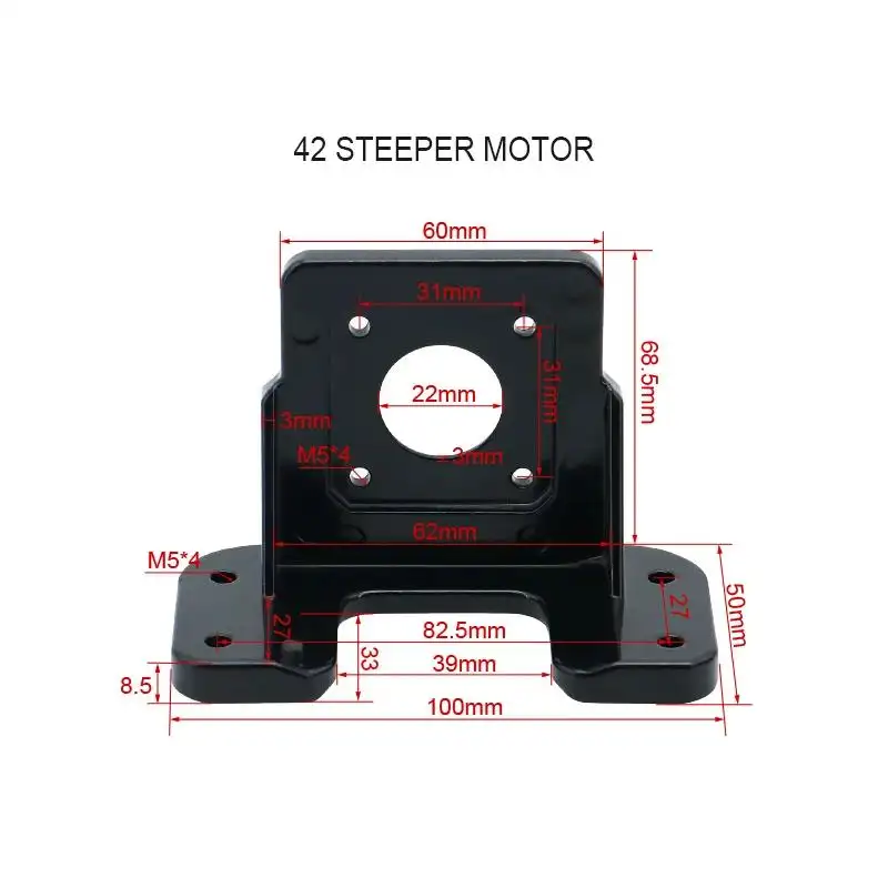 MHCNC Stepper Servo Motor Mount Bracket 42/57/60/80/86/90/110/130 Fixed Base For Nema17 Nema23 Nema34 Nema42 Nema52 image 11