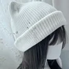 Gothic Knitted Beanie Hat for Women Y2K Cat Ear Hat Handmade Crochet Skull Hat Female Teens Subculture Headwear 2