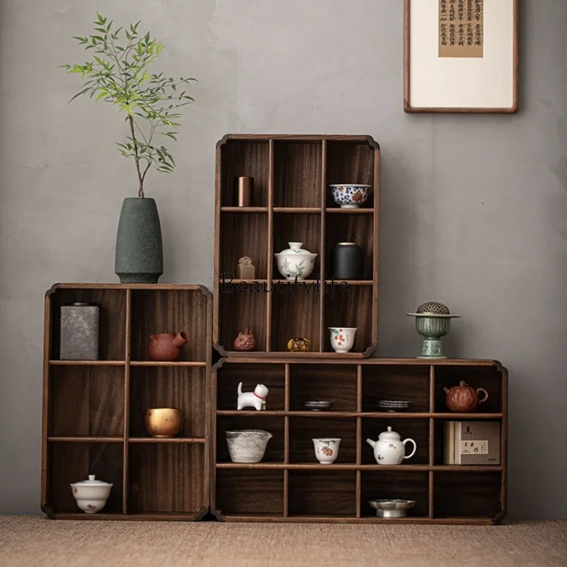 

Walnut Shelf Tea Room Gaiwan Teapot Display