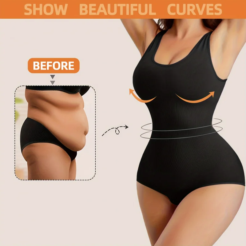 Body sans couture pour femmes, 1 pièce, contrôle de la taille et du ventre, modelant tout le corps, combinaison débardeur sans manches, Body façonnant le corps | 1 Body sans couture pour femmes, 1 pièce, contrôle de la taille et du ventre, modelant tout le corps, combinaison débardeur sans manches, Body façonnant le corps | 1