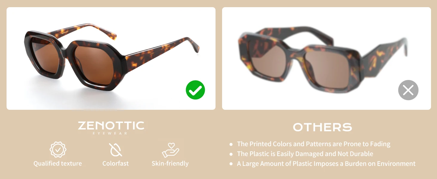 ZENOTTIC Trendige polarisierte Sonnenbrillen für Damen: Designer-Hexagon-Sonnenbrillen für Damen – Retro-Sonnenbrillen mit UV400-Schutz – Detail 7