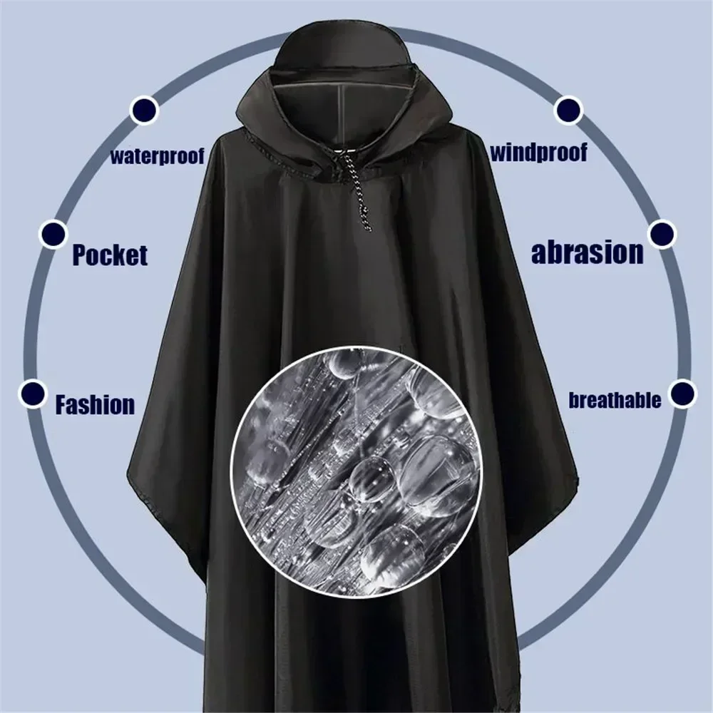 Coat Hooded Raincoats Travel Hiking Fishing Climbing Poncho Outdoor Portable Adult Waterproof Raincoat Women Men Practical Rain raincoat poncho