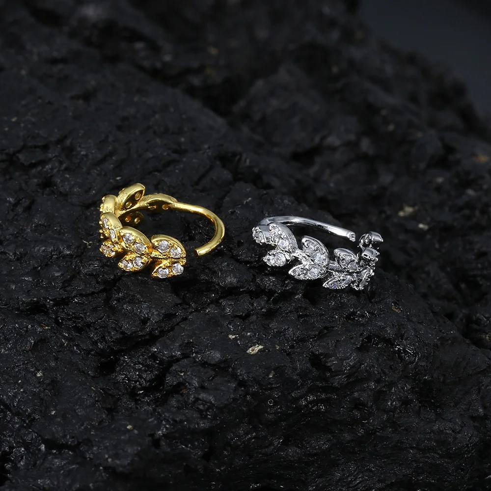 Piercing Jewelry Body Piercing Earrings Ear Piercing Jewelry Metal Jewelry Body Jewelry Body Piercing Jewelry Tragus Daith Helix Lobe Ear Piercing for Women Heart Leaf Zircon Cartilage Earring Stainless Steel Fashion Gift