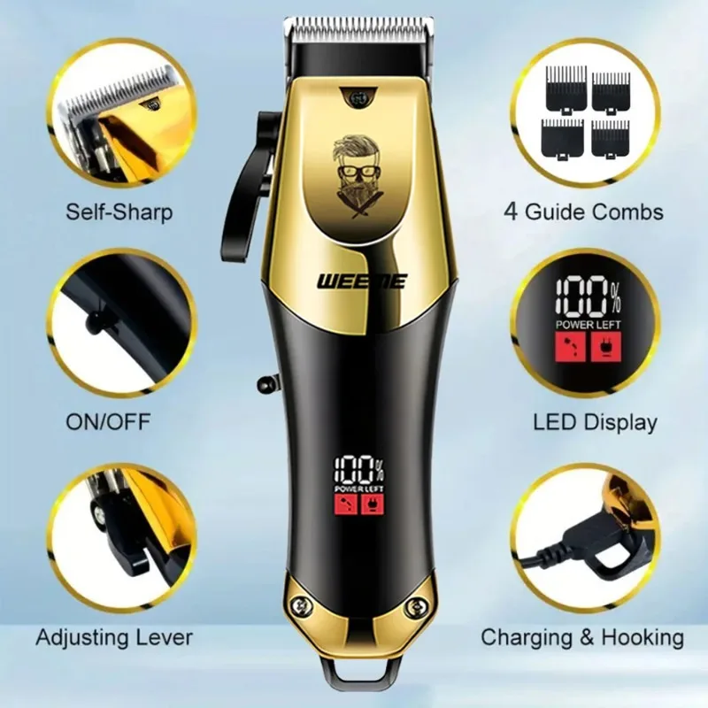Vintage T9 Machine Electric Professional Hair Clippers Beard Clipper Rechargeable Men's Shaver Hair Trimmer Kit Boyfriend Gift