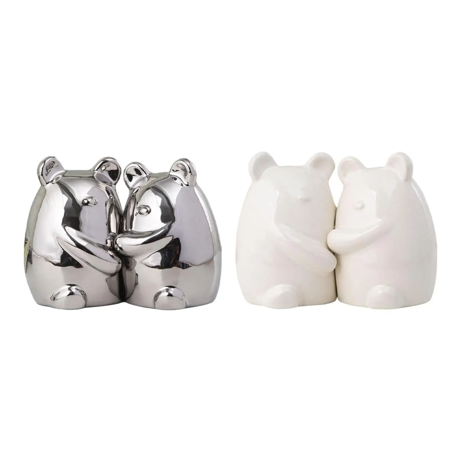 

Set of 2 Ceramic Bears Book Ends Stands Bookends 4x3x5.5inch for Cafe Office