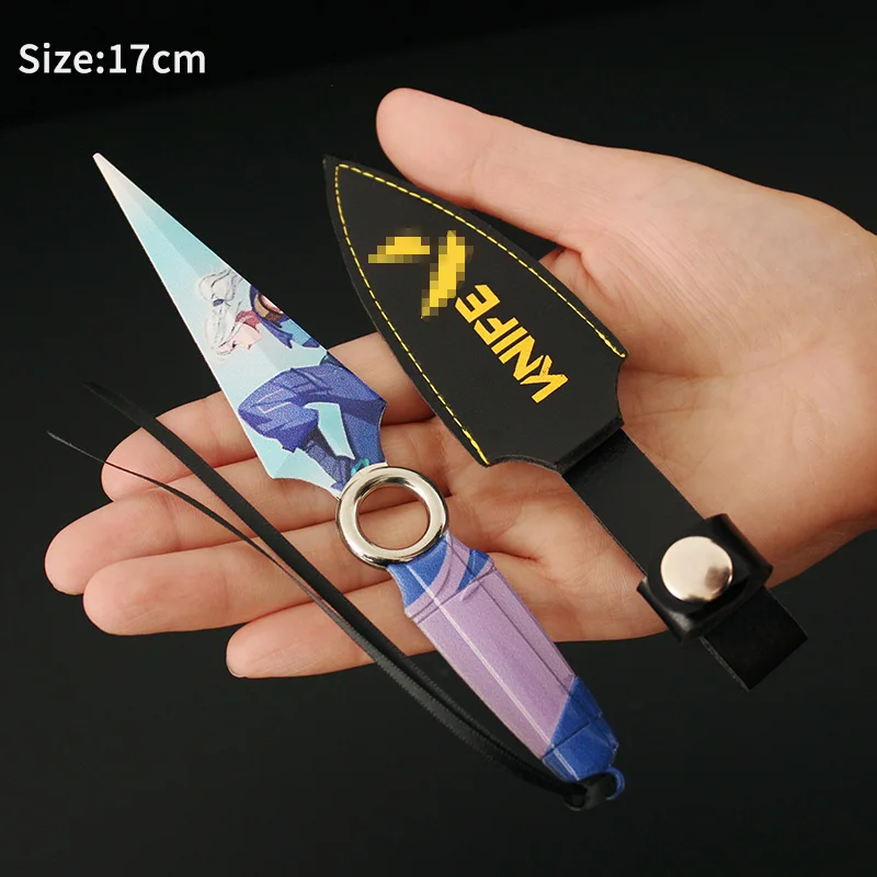 17cm Valorant Weapon JETT Kunai With Holster Weapon Model Knife Toy Sword Cosplay Metal Knive Weapon Gifts Toys for Kid 4