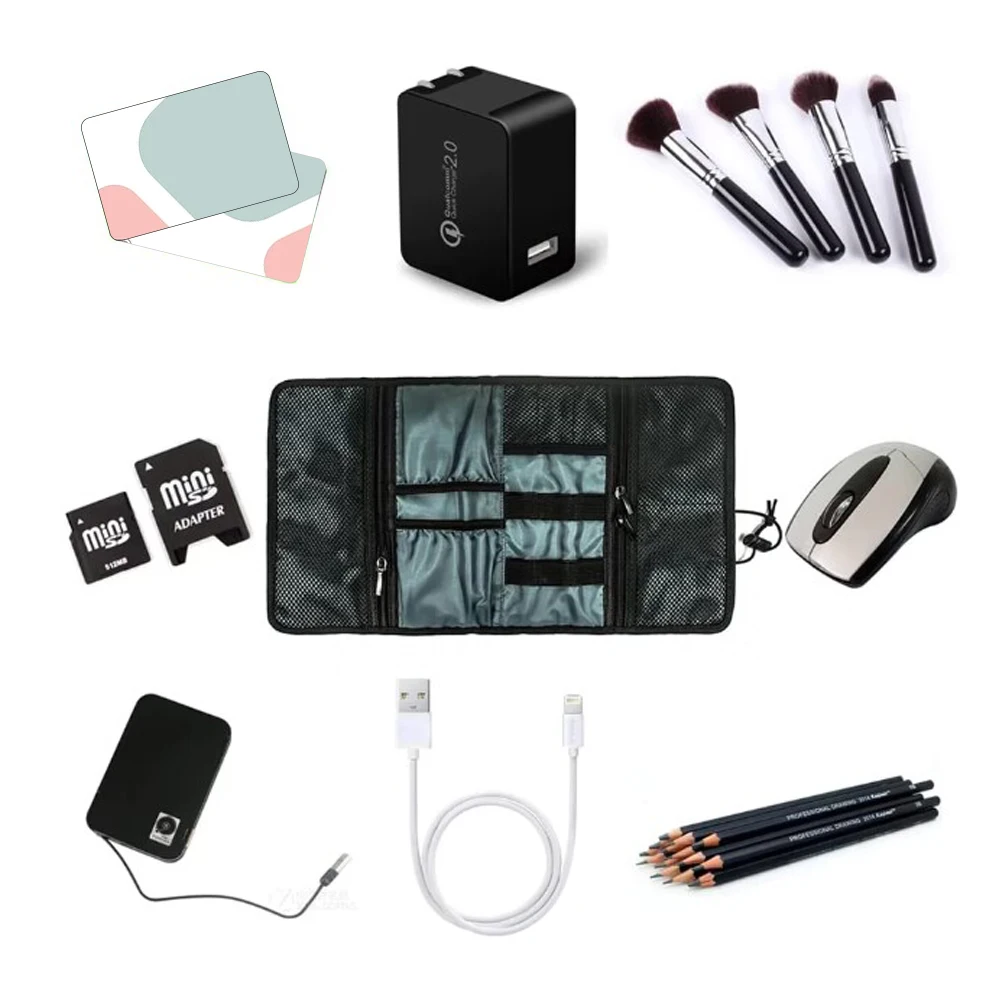 DUMEALAGR Organizador Electrónico Organizador De Cables Compacto Organizador De Viaje Bolsa De Accesorios Electrónicos Estuches Bolsa De Almacenamiento Impermeable Para Cable USB Tarjeta SD Banco De