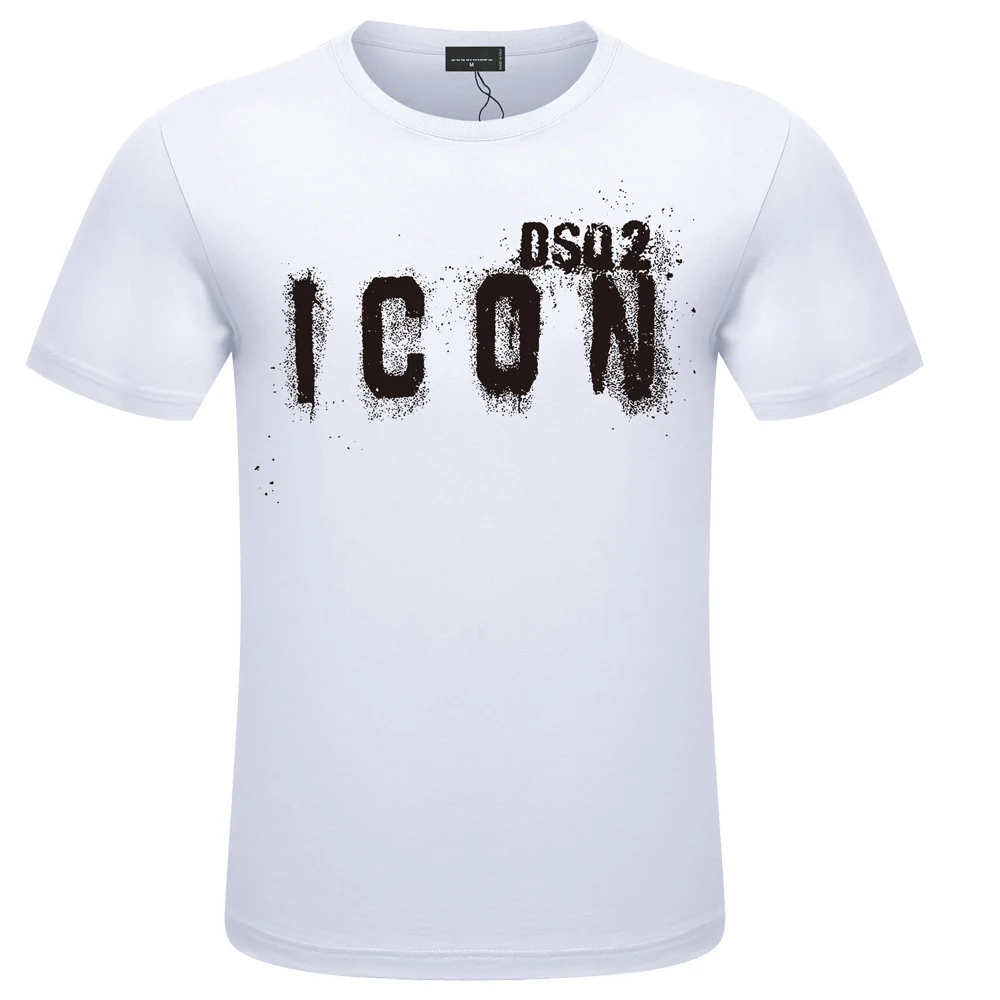 

DSQ2 ICON DSQICON2 DSQ D2 Mens Printed T Shirts Brand Classic Fashion Trend for Simple Street Short Sleeve