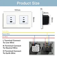 BSEED 65W USB C Wall Sockets Double Type-c USB Fast Charging Power Ports For Computer Phone With EU Socket Plastic Frame 157mm - Image 6