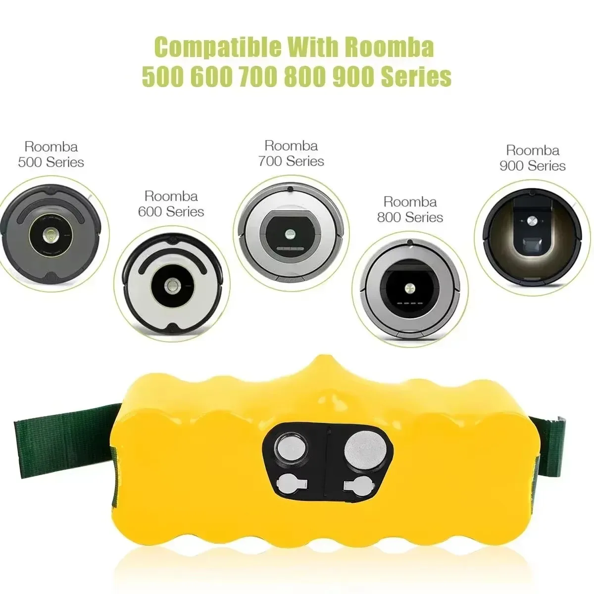 Battery For iRobot Roomba 14.4V 6500mAh Battery For iRobot Roomba 500 600 700 800 900 series 620 650 770 580 Vacuum Cleaner 4
