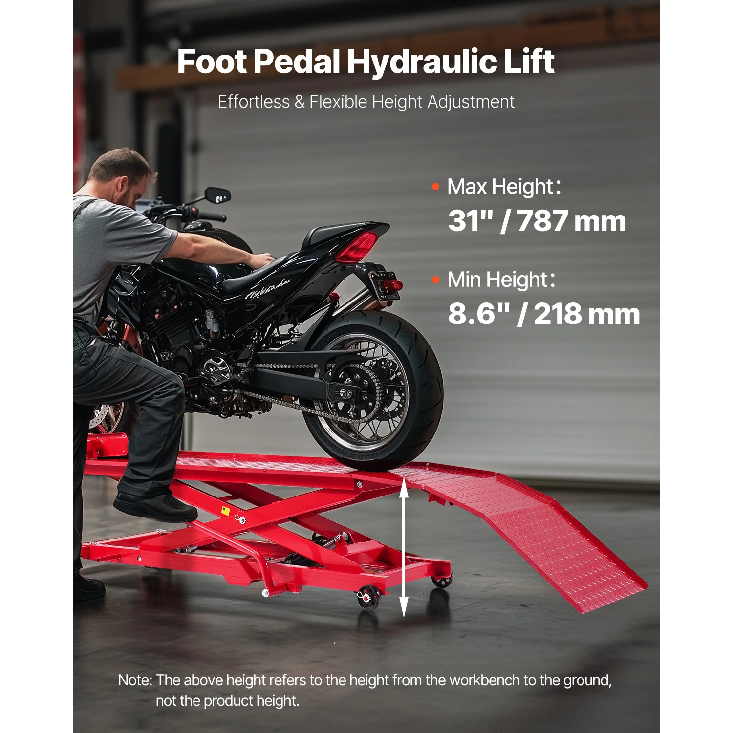 Motorcycle Lift Table Hydraulic Pneumatic Jack for Bike Repair