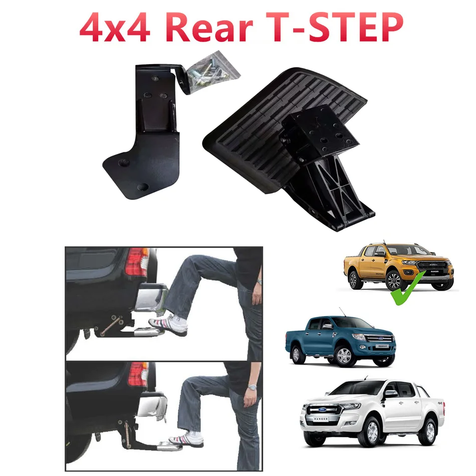 Rear T-Step Backup Step For Ford Ranger T6 2.2 3.2 XL XLT Wildtrak 2012-ON 