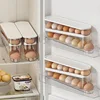 Bilayer Fridge Egg Storage Box Automatic Rolling Eggs Holder Rack Ladder Style Refrigerator Eggs Dispenser Egg Organizer Holder 5