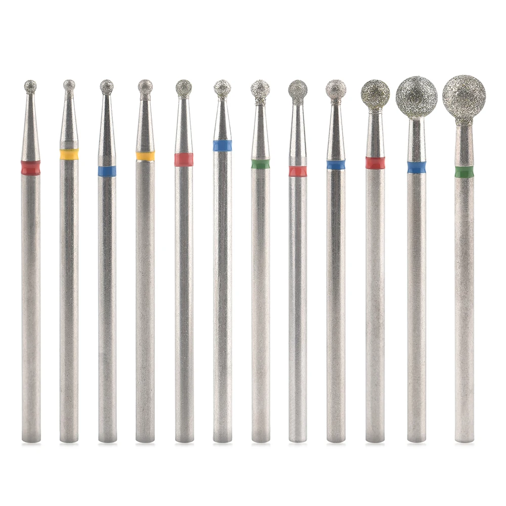 7 Size Spherical Diamond Nail Drill Bit Rotary Bur Cuticle For Manicure Electric Nail Drill Accessories Nail Salon Tools