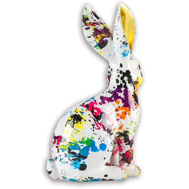 Statue de lapin Graffiti, Sculpture de lapin, Figurine pour décoration d'armoire, lapin de pâques, Statue de lapin Graffiti créative, 1 pièce 4