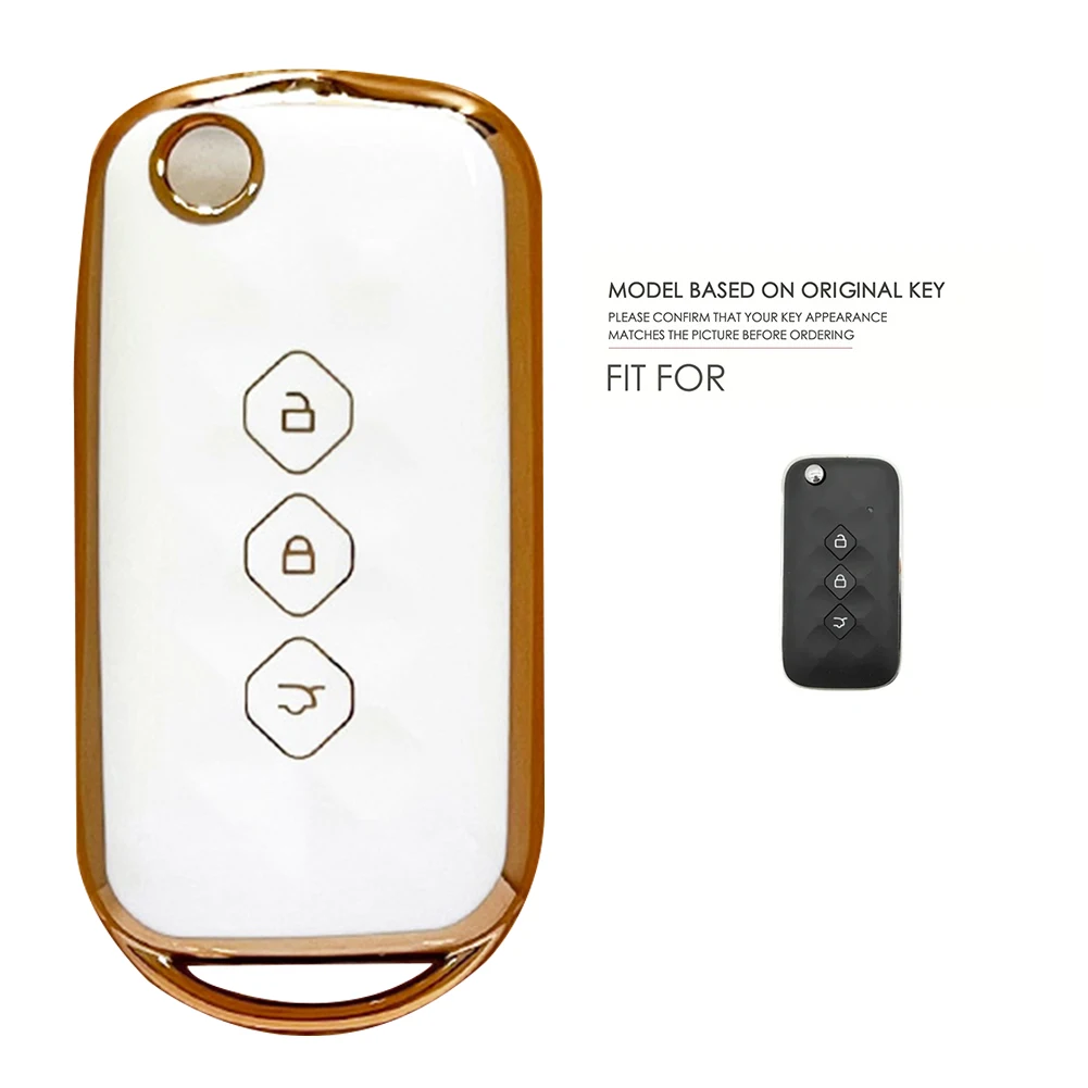 

3 Bottons Tpu Flip Car Remote Key Case Cover Shell For Chevrolet Aveo 2024 Car Key Pack Cover Case