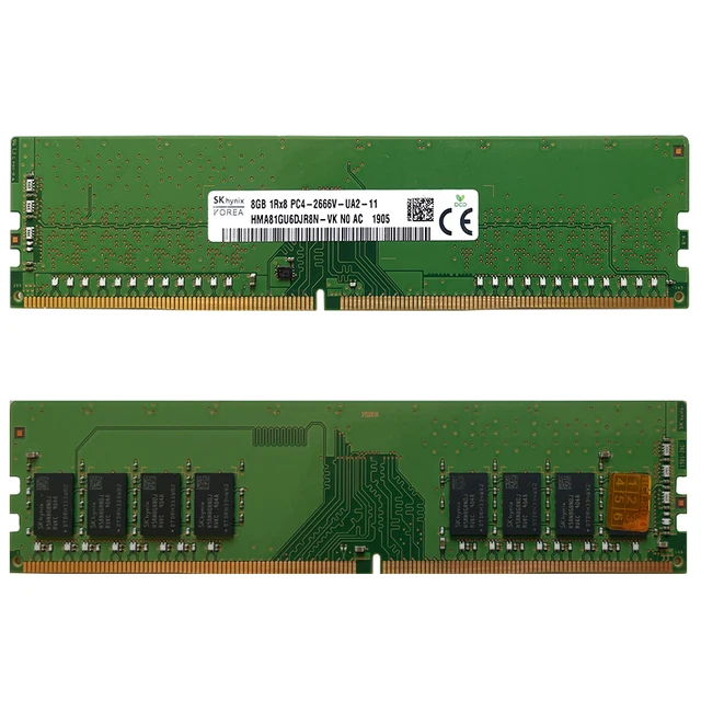 SKhynix 8GB 1R×8 PC4-2666V×8枚　Hiro SK Hynix 8GB 1Rx8 PC4-2666V-RD1-11 ECC Server Memory