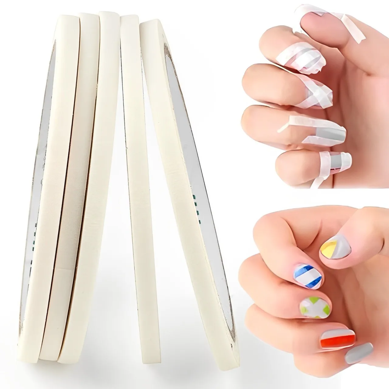 Nail Stickers Nail Art Tools Nail Art Decoration Nail Decals Nail Glue Tape 1Roll Nail Art Adhesive Tapes French Manicure Tips Masking Taps Do Pattern Nail Designs Stickers Tape For Nails Art Decorations