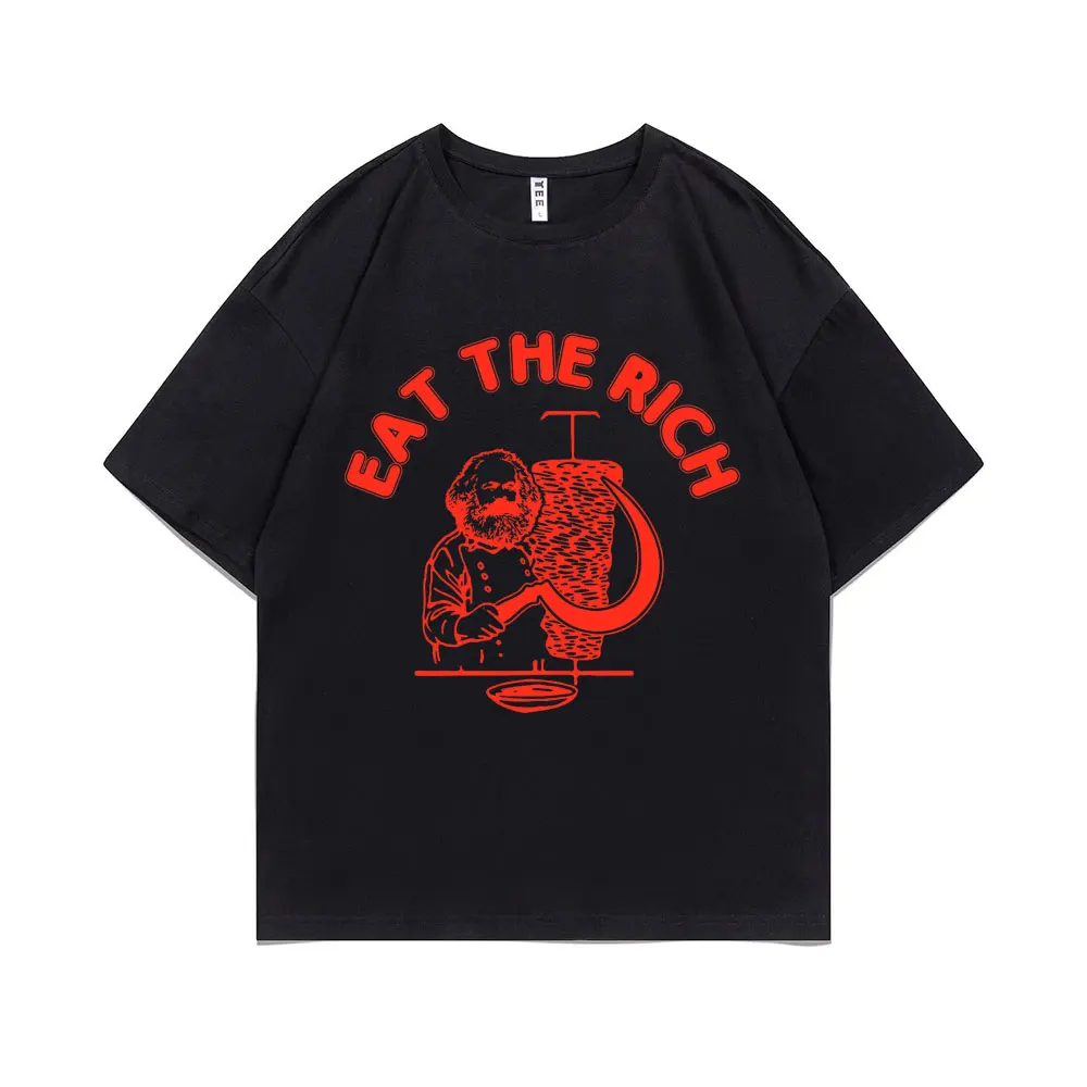 Tax The Rich Karl Marx T-Shirt Uomo – Maglietta Grigia Taglia S – Regalo Divertente