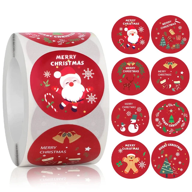 500pcs 2.5cm Christmas Round Stickers Decoration Labels Envelope