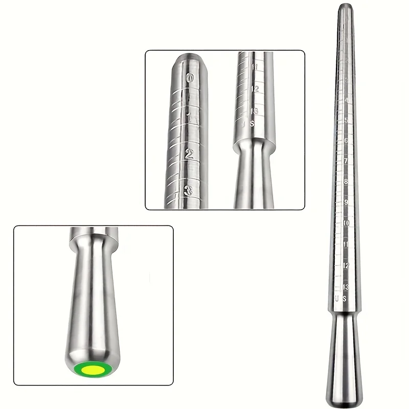 Ring Size Measurement Tool Kit Including a Finger Size Gauge And a Mandrel for Measuring Ring Sizes Jewelry Size Assessment - 4