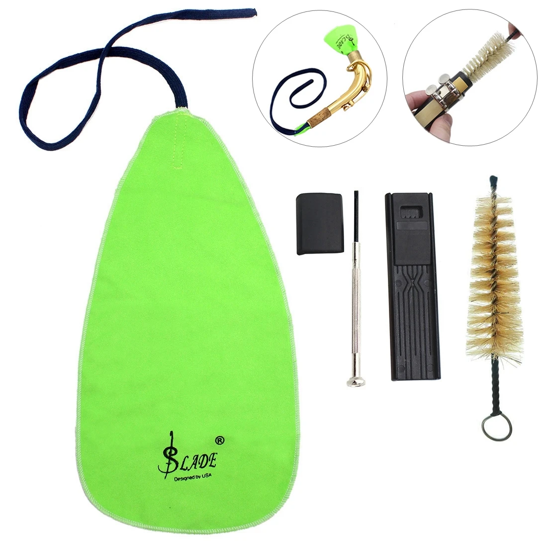 Cotton Saxophone Inner Chamber Cleaning Cloth Kits for Saxophone Clarinet Flute Trumpet Instruments Cleaning Cloth
