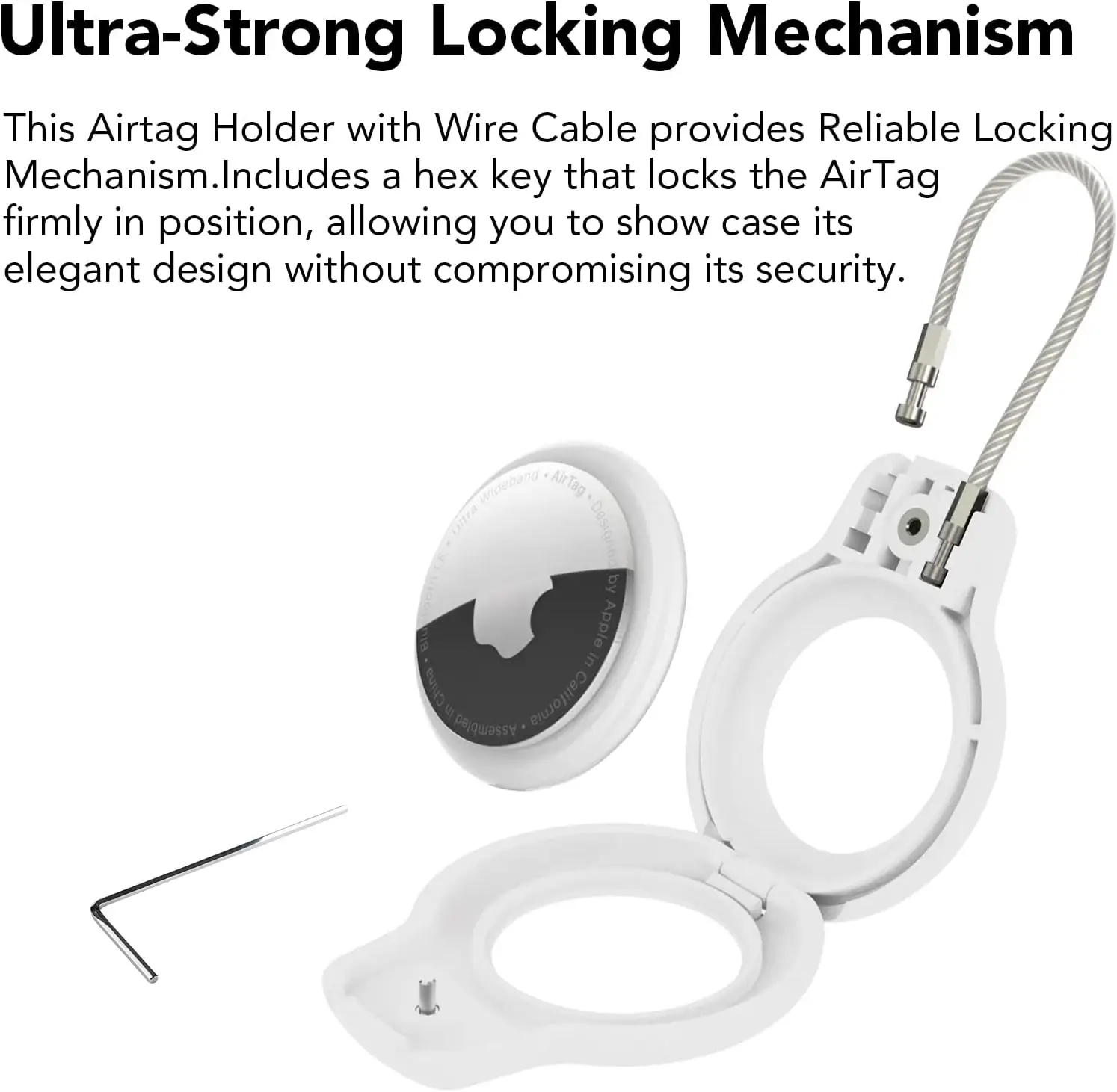 Stainless Steel Air Tag Keychain Holder Case with Anti Lost Tracker