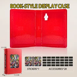 Elegant Minifigure Display Case & Stand - Dustproof Storage Organizer, Perfect Kids' Toy Gift with Openable Design (2 Sets of Red)