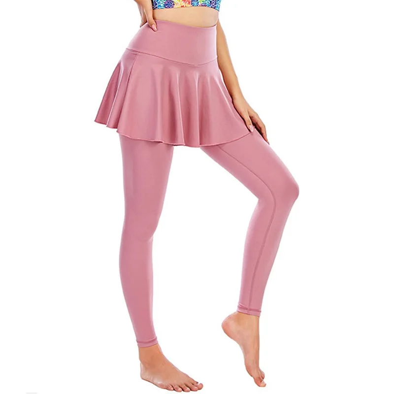Cloud Rise Plus Size Tennis Skirts Women Golf Dancing Sport Skort Leggings High Waist Fitness GYM Workout Running Pantskirt