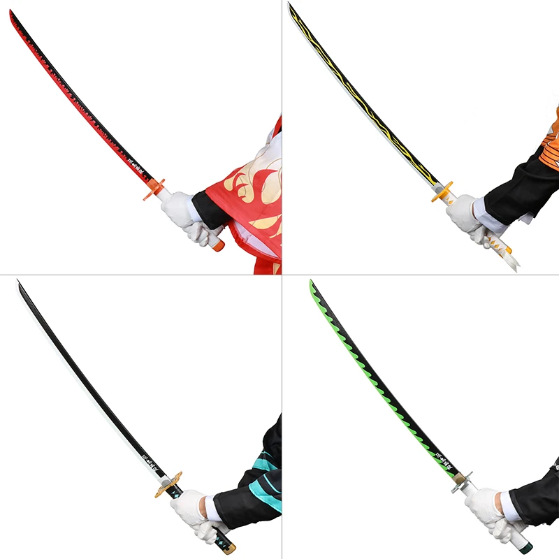Handmade Demon Slayer Katana 104cm Anime Cosplay Weapon Samurai Sword Real Rengoku Tanjiro Variety of Styles   catana 5