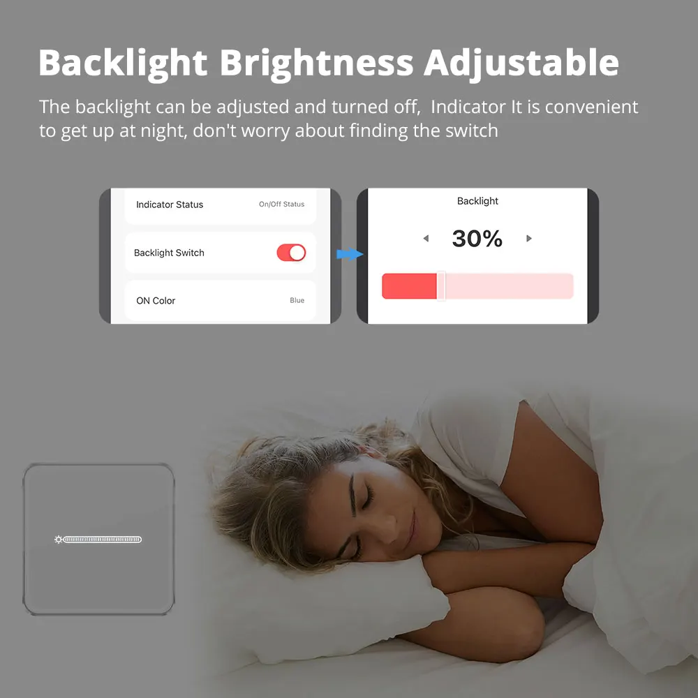 Zemismart EU US Dimmer Switch Zigbee 1 Gang Light Switch with Slider for Percentage Control Work with Tuya Alexa Google Home