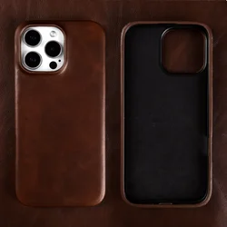 Luxury Vintage Genuine Leather Phone Case - Retro Edition - iPhone 12 Mini (Light Brown 5219)
