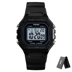 Outdoor Sport Waterproof Men's Digital Watch - Fashionable Alarm Clock by SKMEI (Black White box)